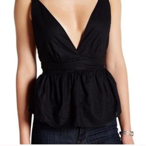 Free People Plunging V Neck Top